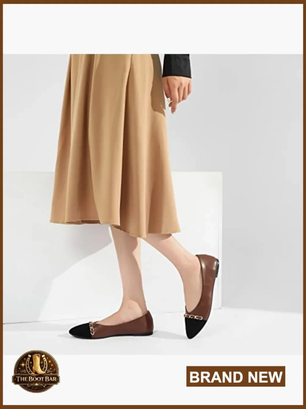 Pointed Toe Ballet Flats with Memory Foam Insole, Faux Suede, Dress Shoes